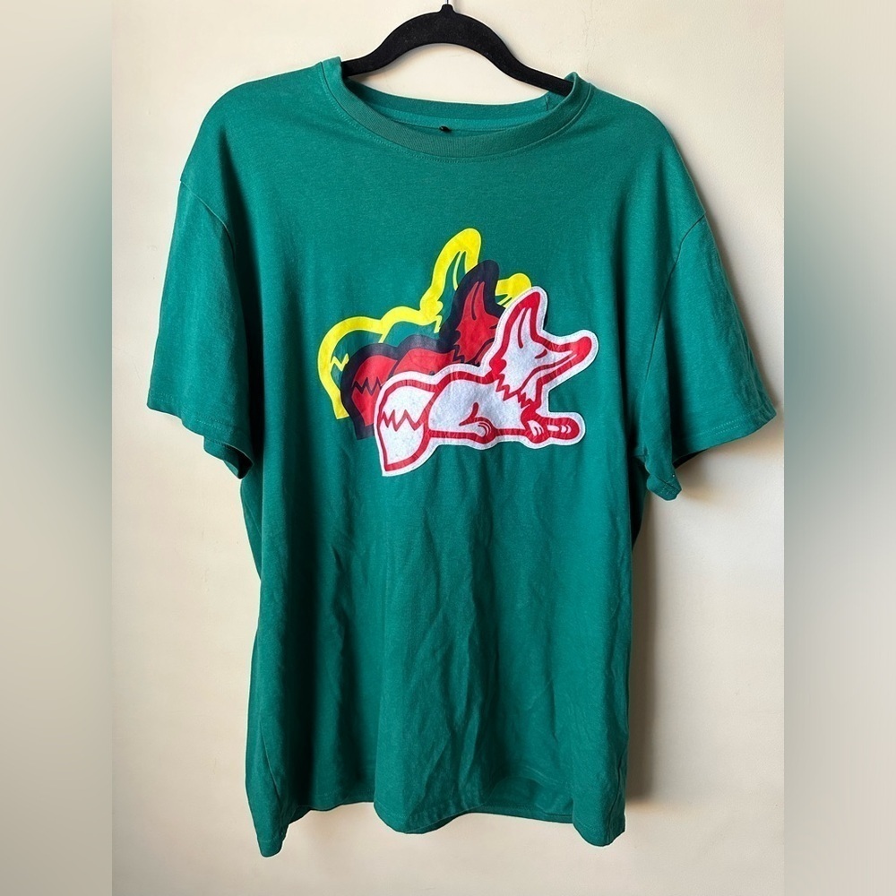 AKOO Men’s XL Green Fox Graphic T-Shirt Streetwear Streetstyle